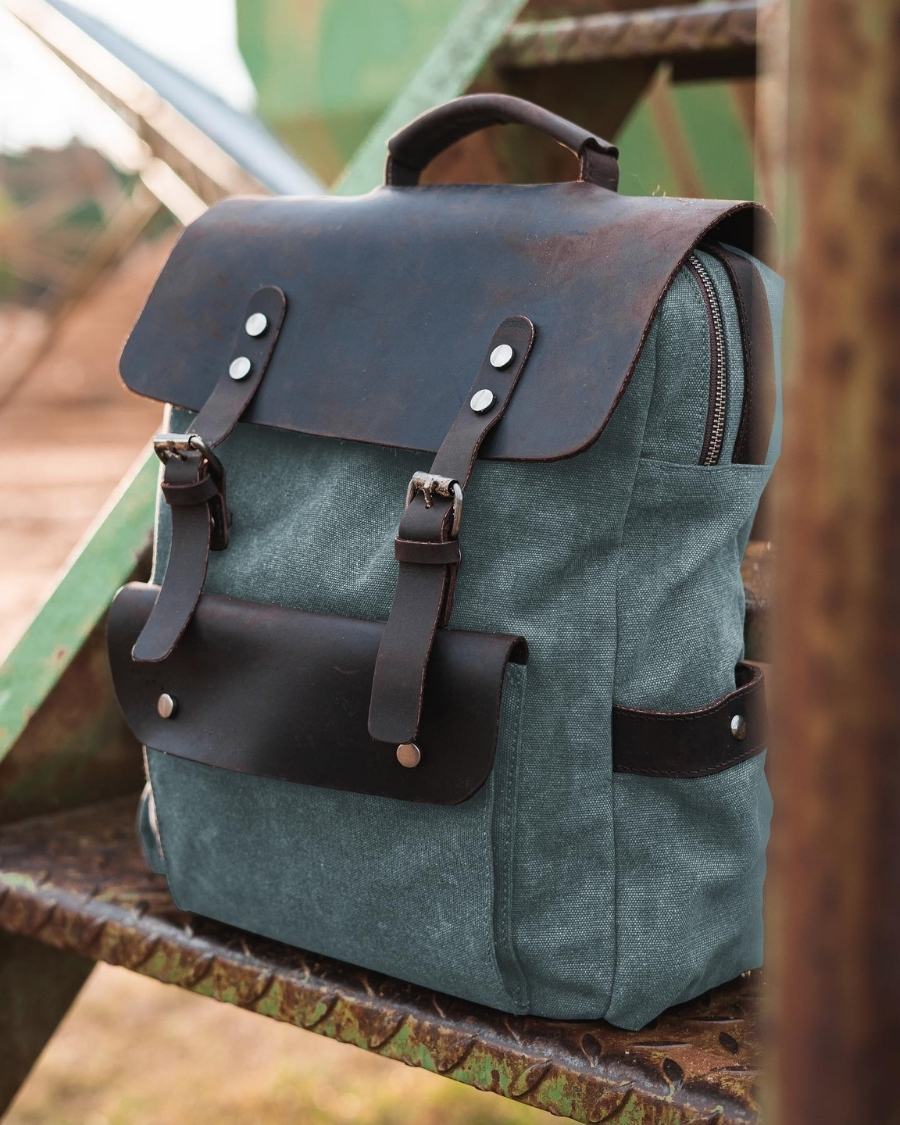 Rugged Canvas Backpack with Laptop Sleeve | Nomad
