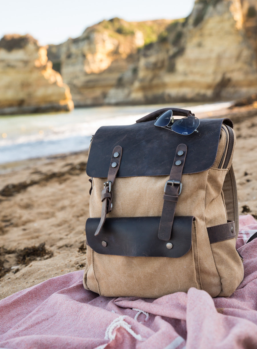 Rugged Canvas Backpack with Laptop Sleeve | Nomad
