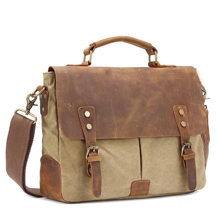 Canvas Laptop Messenger Bag for Men | Frank