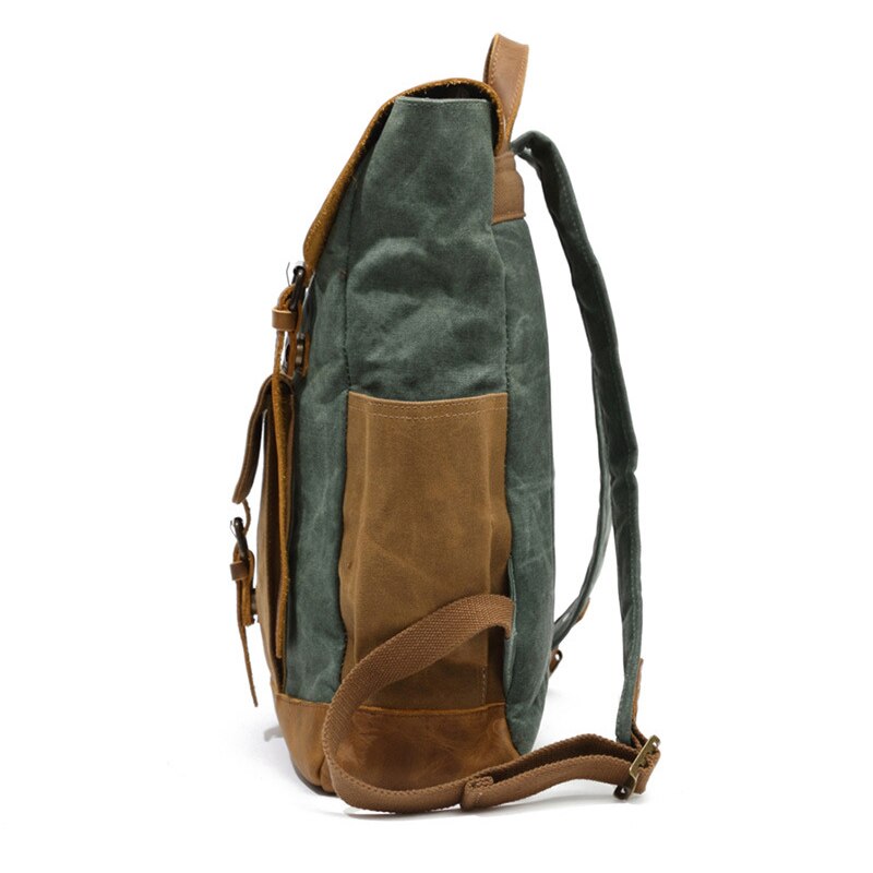 Men's Canvas Backpack with Leather Flap | Atlas