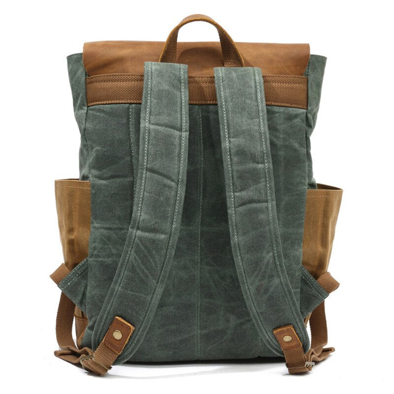 Men's Canvas Backpack with Leather Flap | Atlas