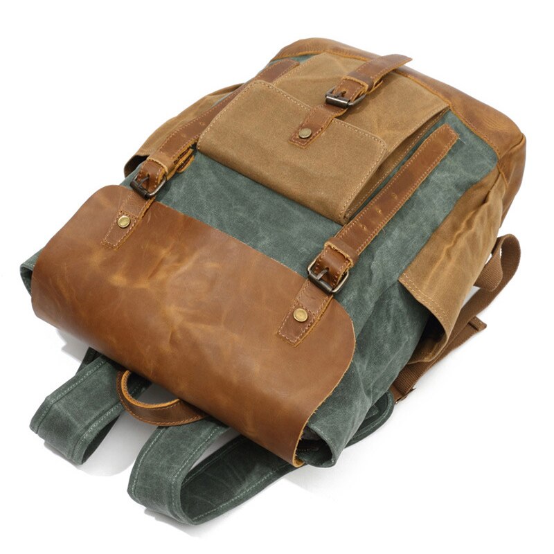 Men's Canvas Backpack with Leather Flap | Atlas