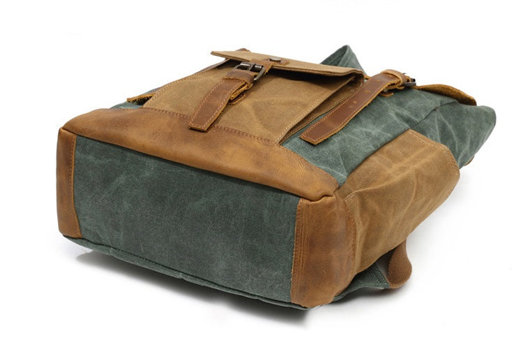 Men's Canvas Backpack with Leather Flap | Atlas