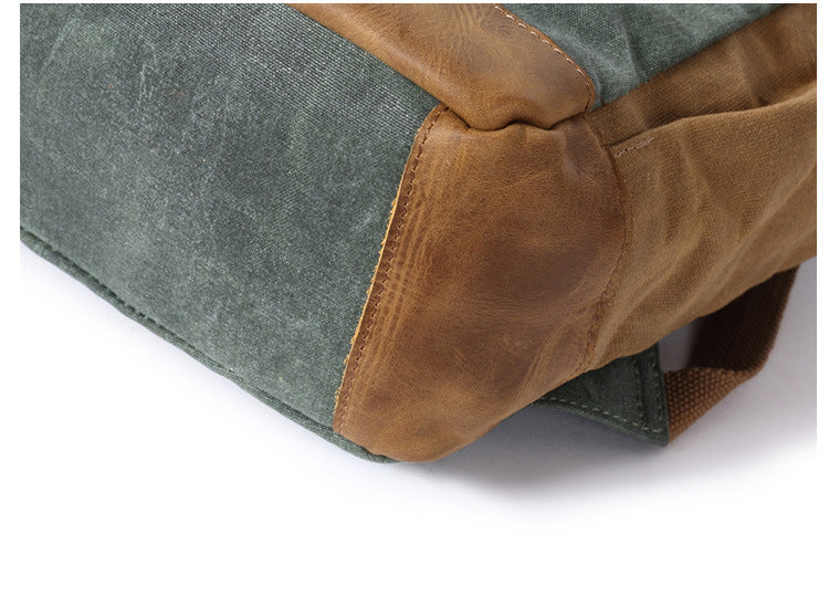 Men's Canvas Backpack with Leather Flap | Atlas