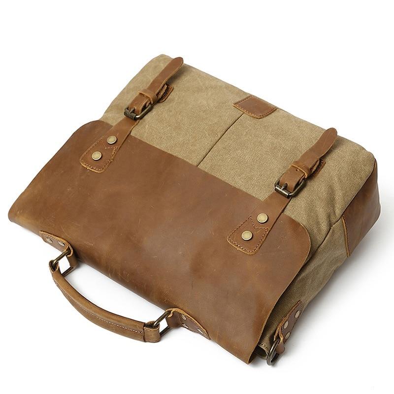 Canvas Laptop Messenger Bag for Men | Frank