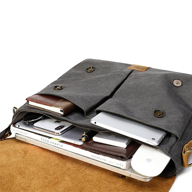 Canvas Laptop Messenger Bag for Men | Frank