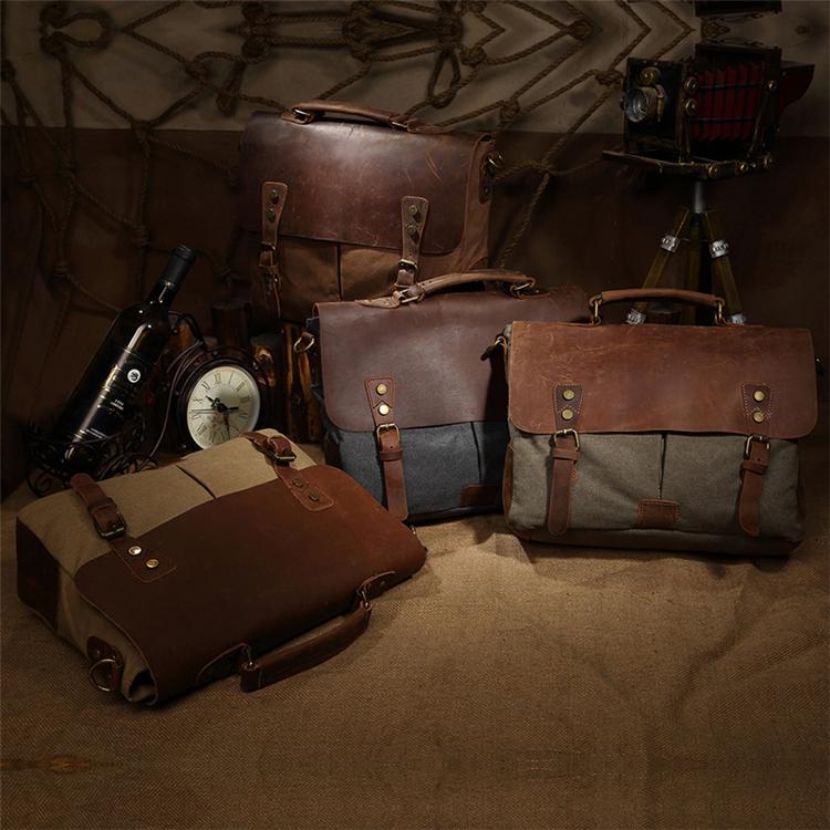 Canvas Laptop Messenger Bag for Men | Frank