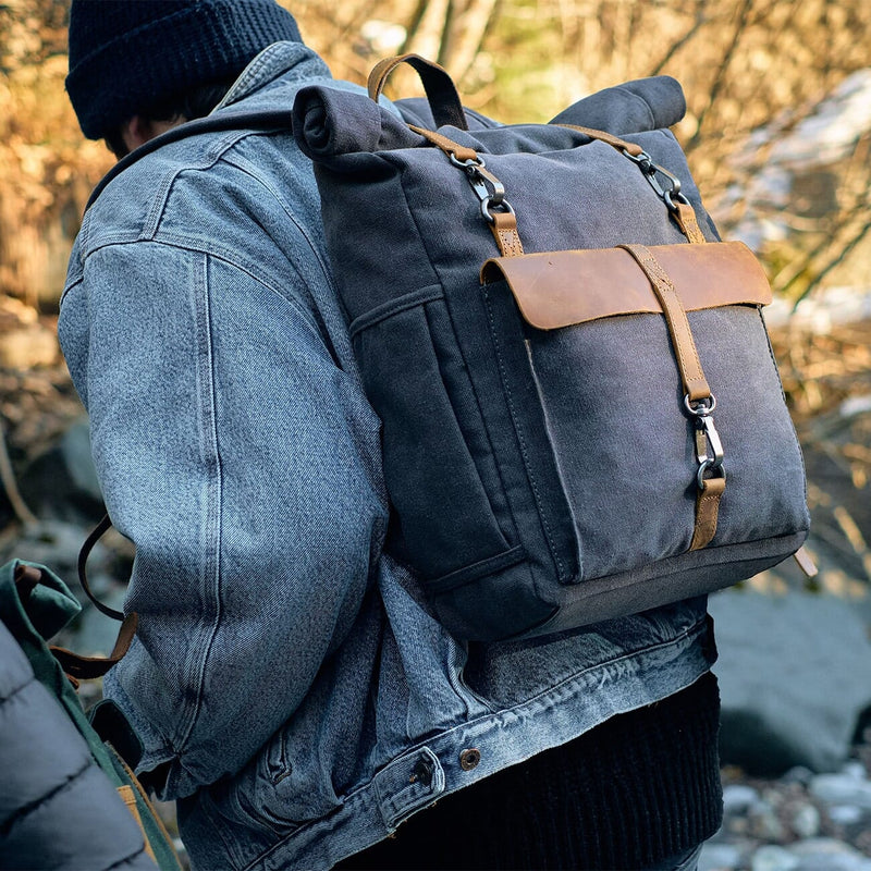 Man hiking with Reykjavik