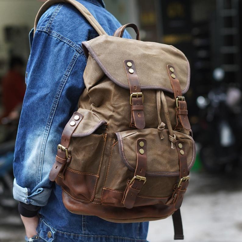 Canvas Hiking Rucksack with Drawstring | Voyager