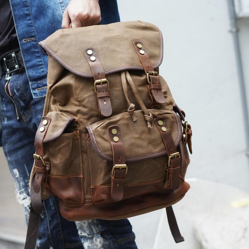 Canvas Hiking Rucksack with Drawstring | Voyager