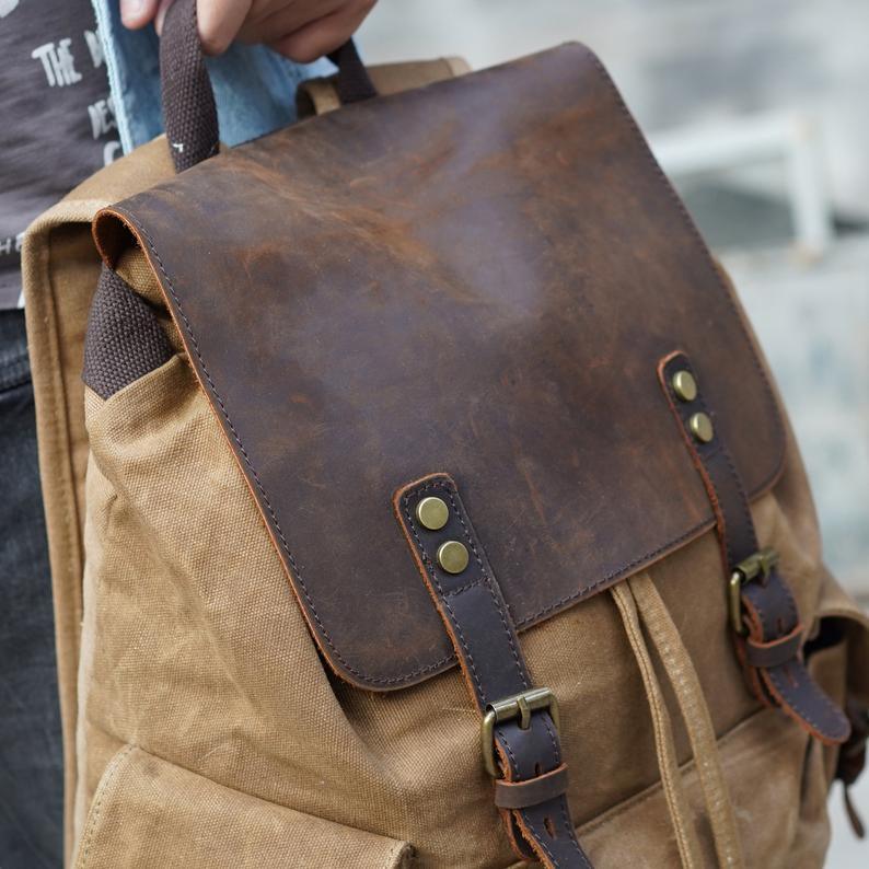 Vintage Waxed Canvas  Backpack | Grant