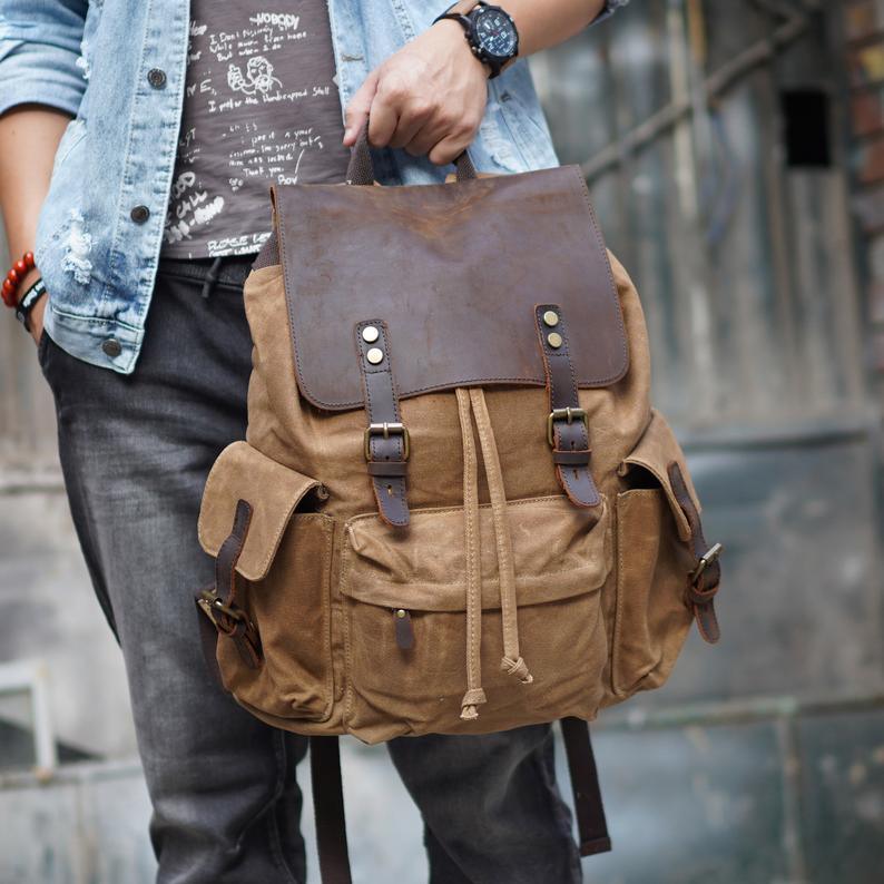 Vintage Waxed Canvas  Backpack | Grant