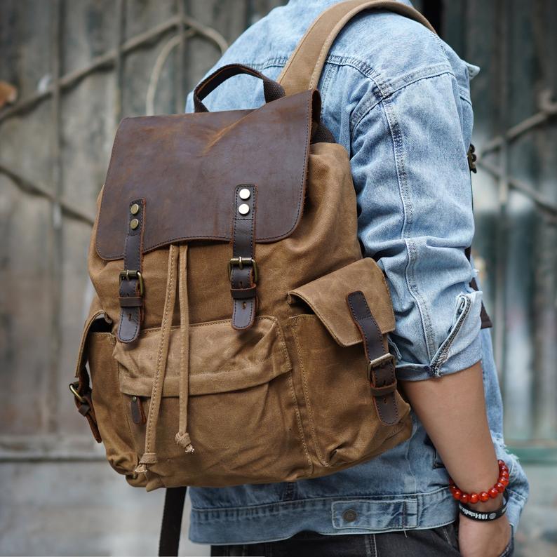 Vintage Waxed Canvas  Backpack | Grant