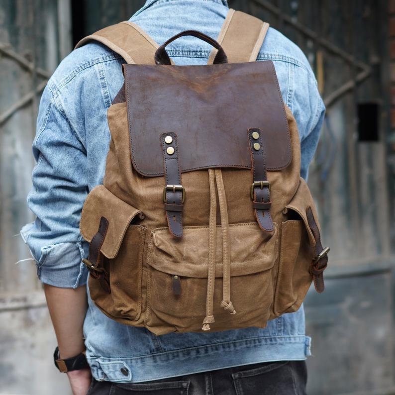 Vintage Waxed Canvas  Backpack | Grant