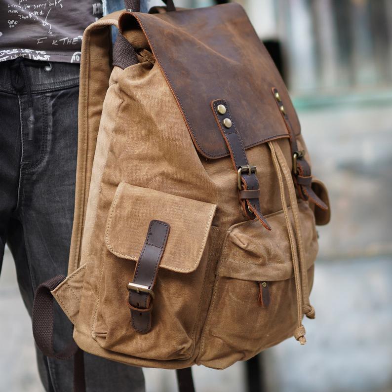 Vintage Waxed Canvas  Backpack | Grant