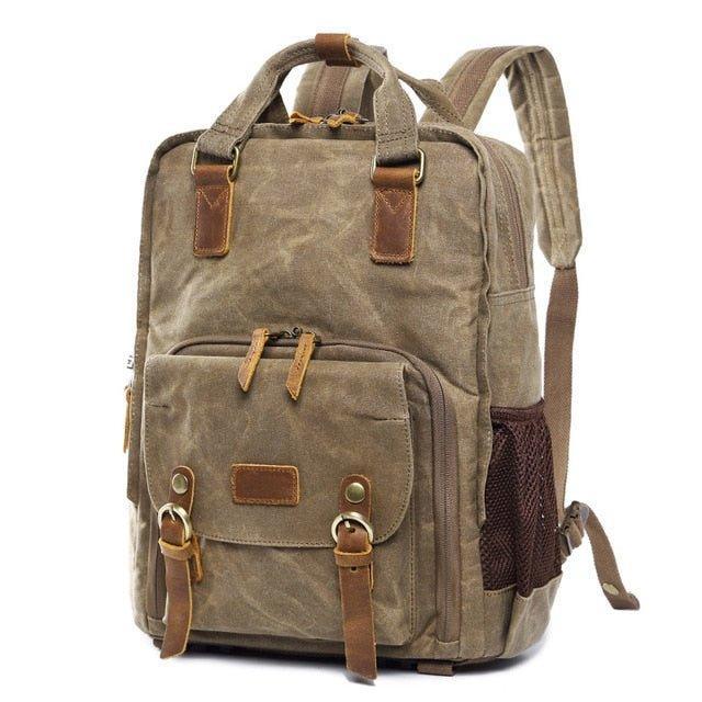 Waterproof Waxed Canvas Camera Backpack | Leonardo