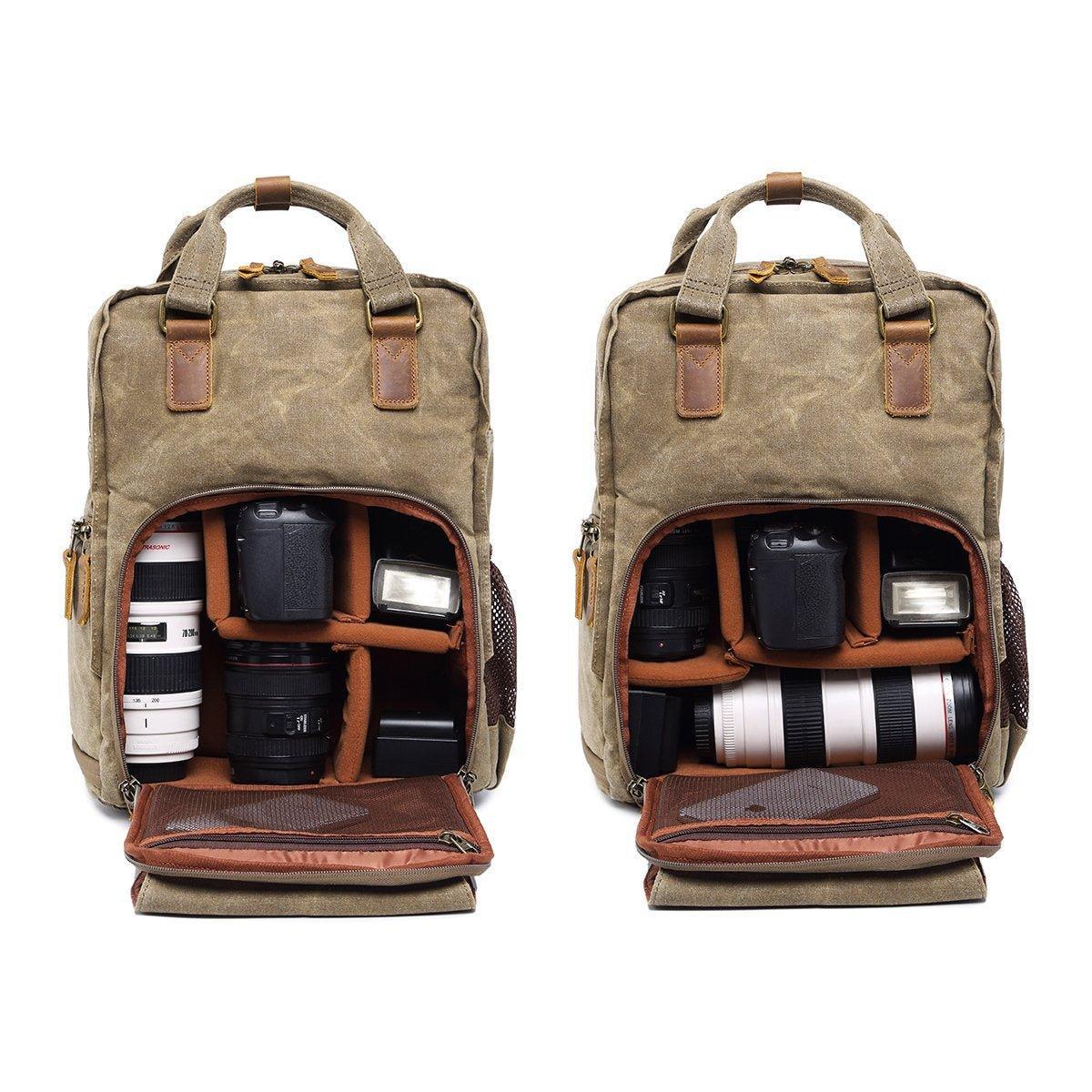 Waterproof Waxed Canvas Camera Backpack | Leonardo