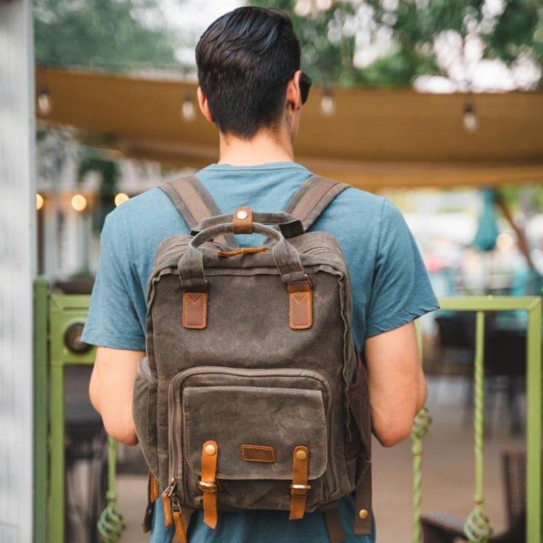 Waterproof Waxed Canvas Camera Backpack | Leonardo