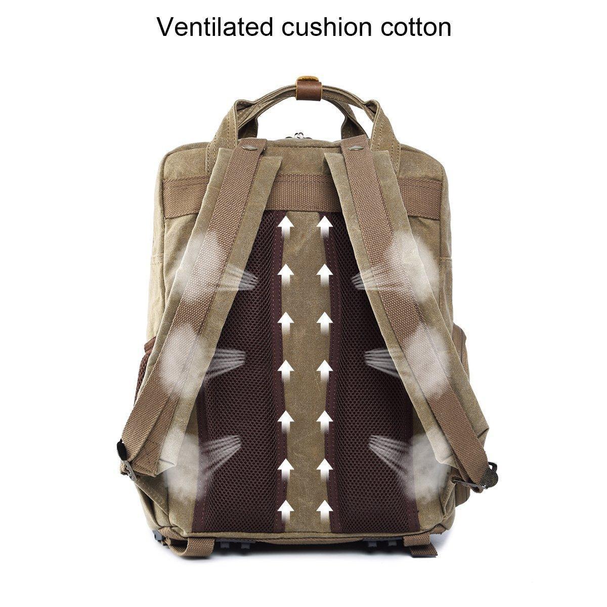 Waterproof Waxed Canvas Camera Backpack | Leonardo