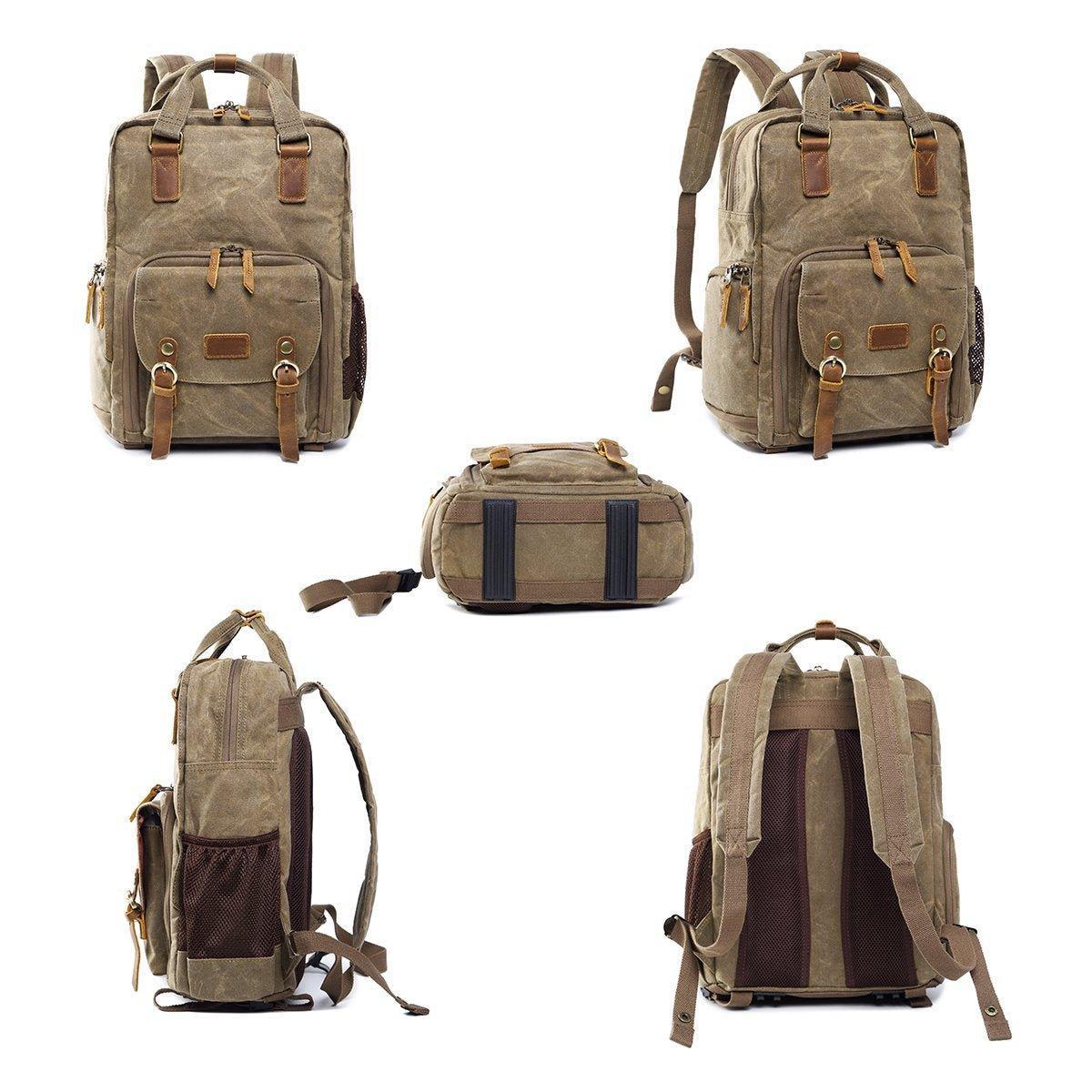Waterproof Waxed Canvas Camera Backpack | Leonardo