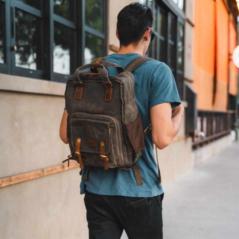 Waterproof Waxed Canvas Camera Backpack | Leonardo