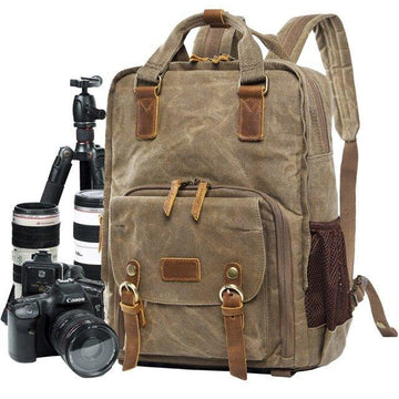 Waterproof Waxed Canvas Camera Backpack | Leonardo