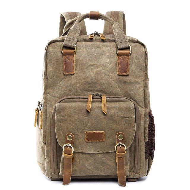 Waterproof Waxed Canvas Camera Backpack | Leonardo